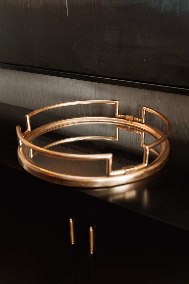 Gold Frame Mirror Tray
