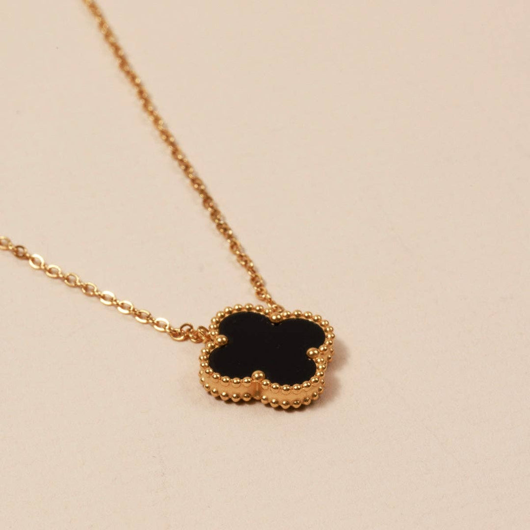 Floral Charm Necklace: White