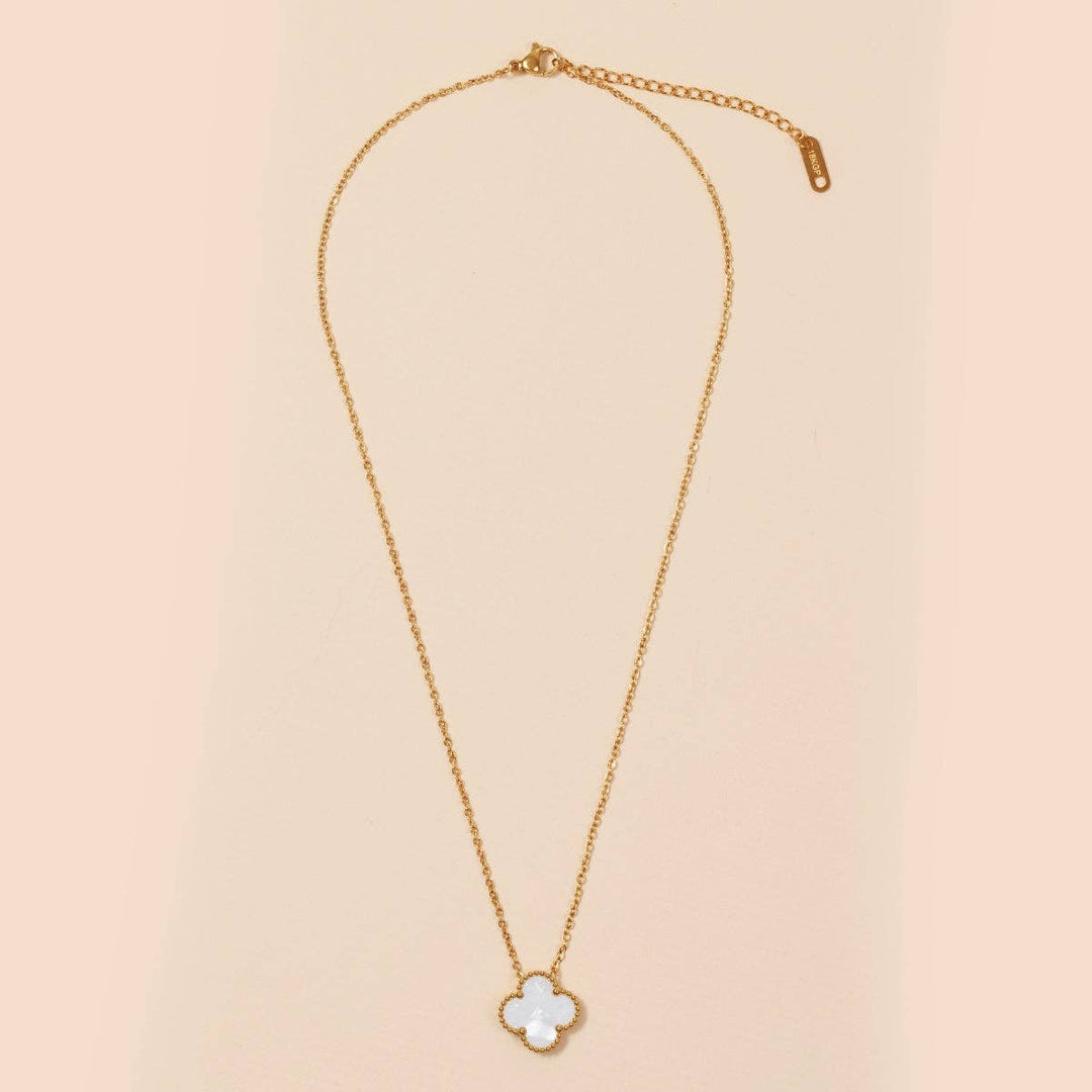 Floral Charm Necklace: Black