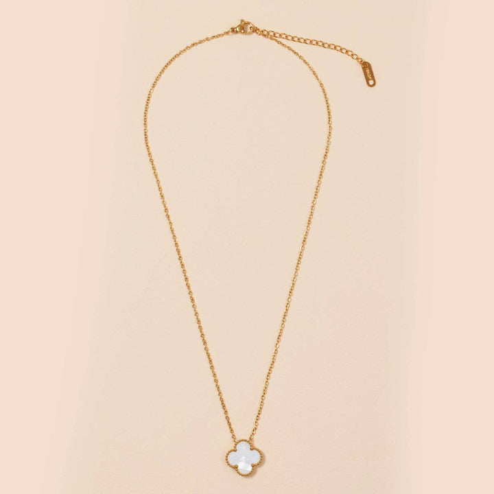 Floral Charm Necklace: Black