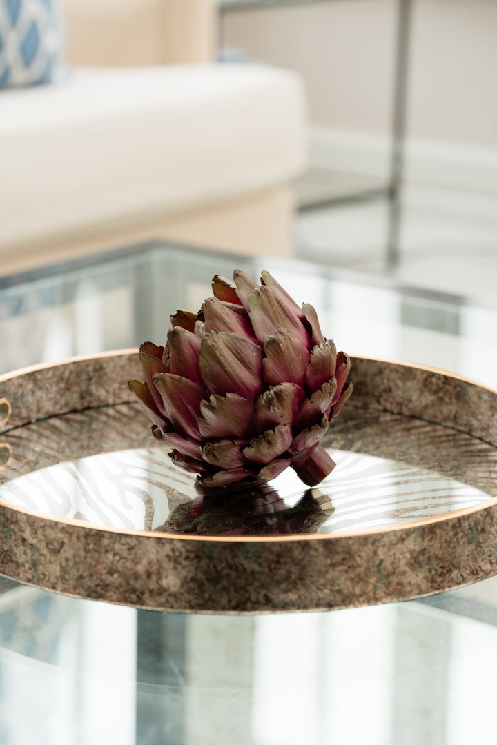 Purple and Green Artichoke Head