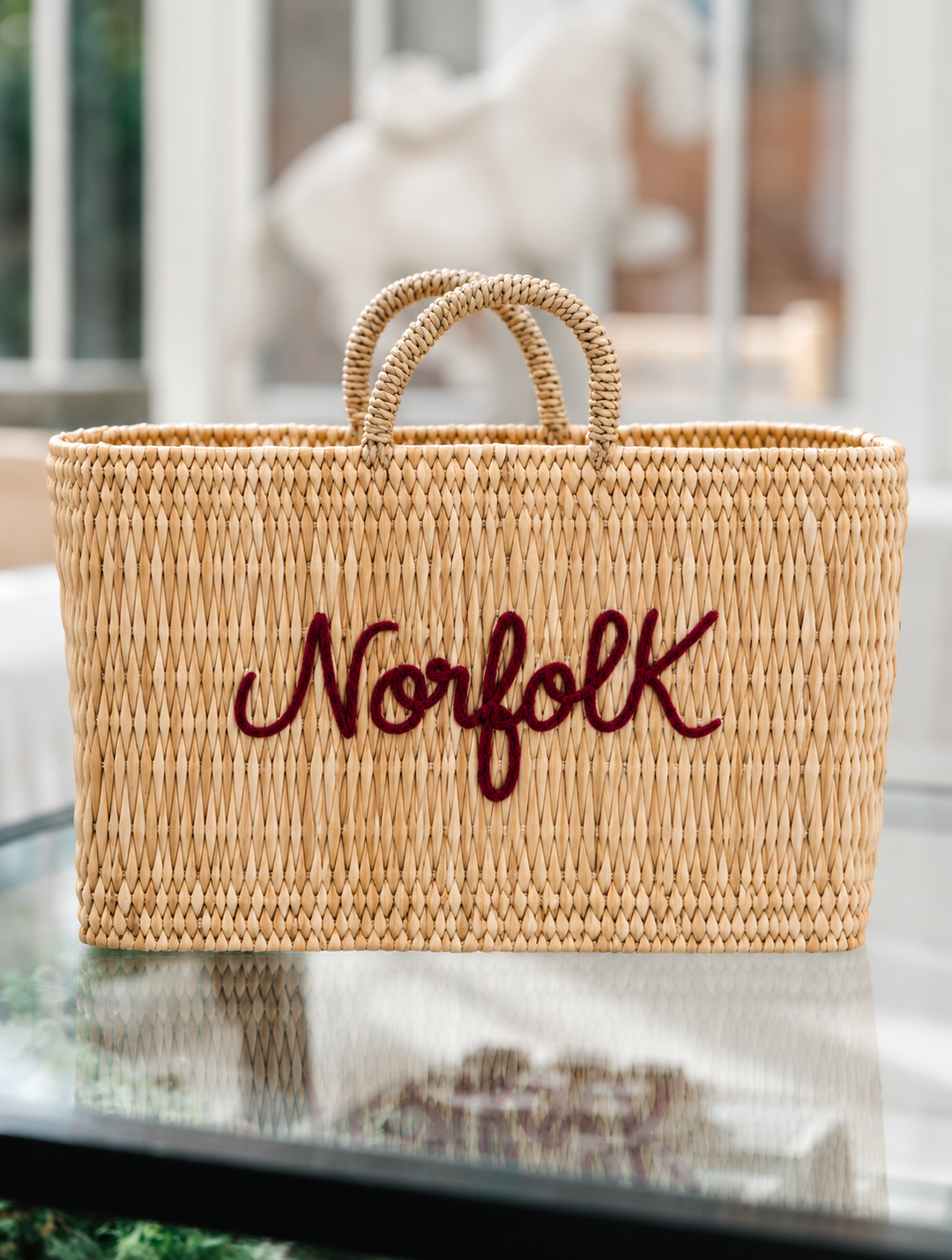 NORFOLK BASKET BAG BURGUNDY