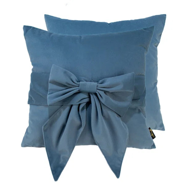 Bow Luxe Blue Cushion