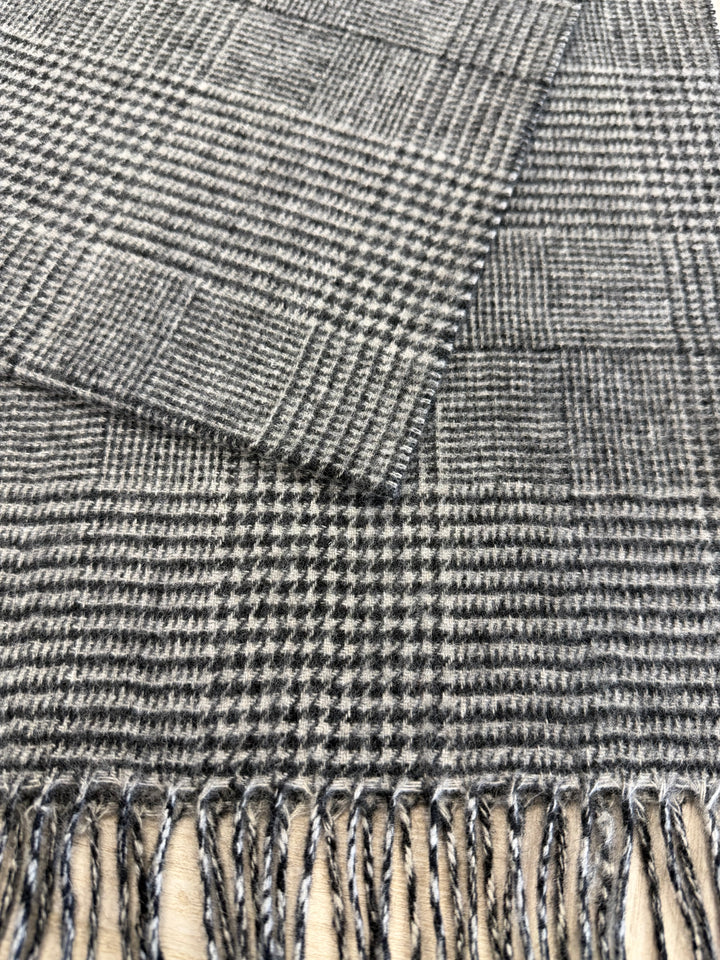 Houndstooth Check Wool Unisex Scarf