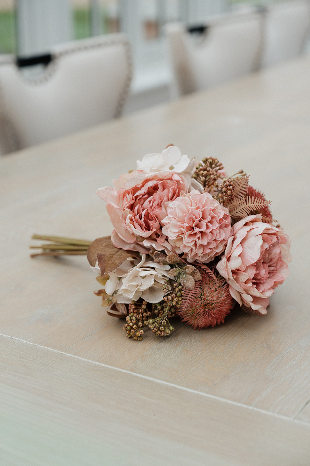 Vintage dried blush bouquet
