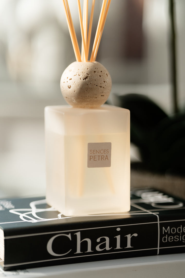 Sences Petra Large Reed Diffuser with Travertine Ball Top