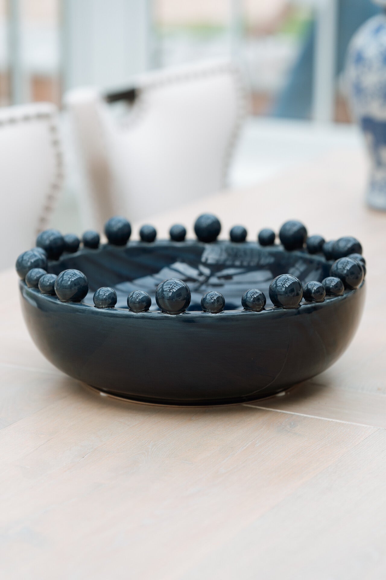 Dark Blue Bobble Edged Bowl