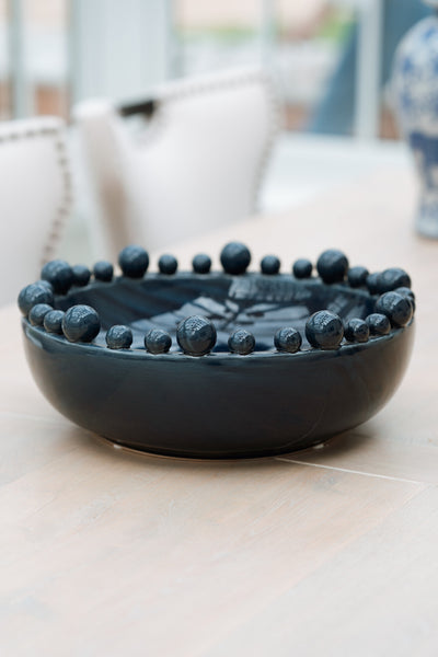 Dark Blue Bobble Edged Bowl