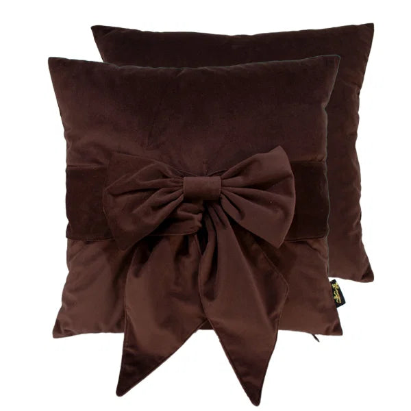 Bow Luxe Choc Cushion