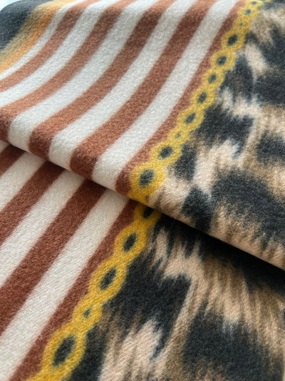 Leopard Print & Stripe Tassel Scarf