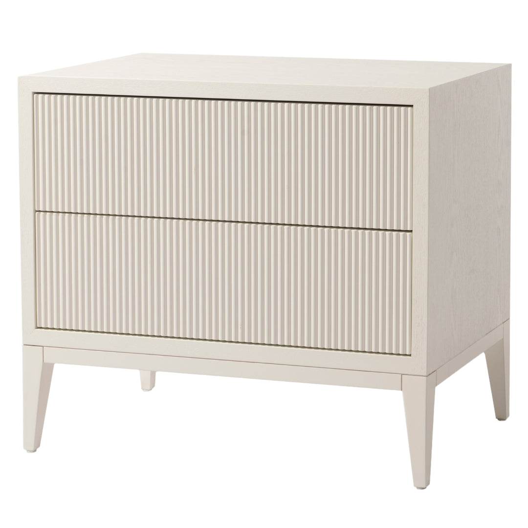 Amur RVA White Finish Wide Bedside Table