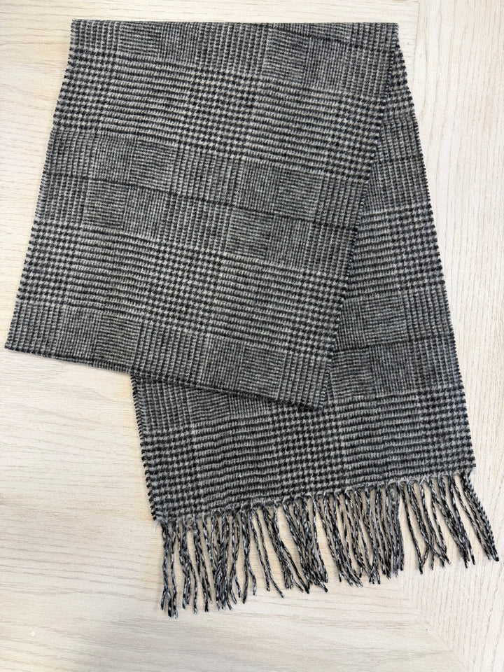 Houndstooth Check Wool Unisex Scarf