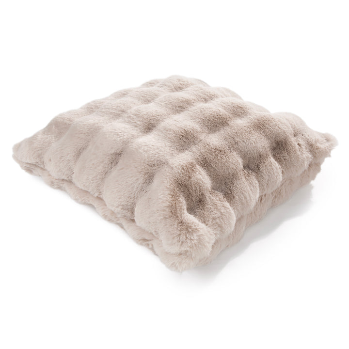 Beige Luxe Faux Fur Cushion