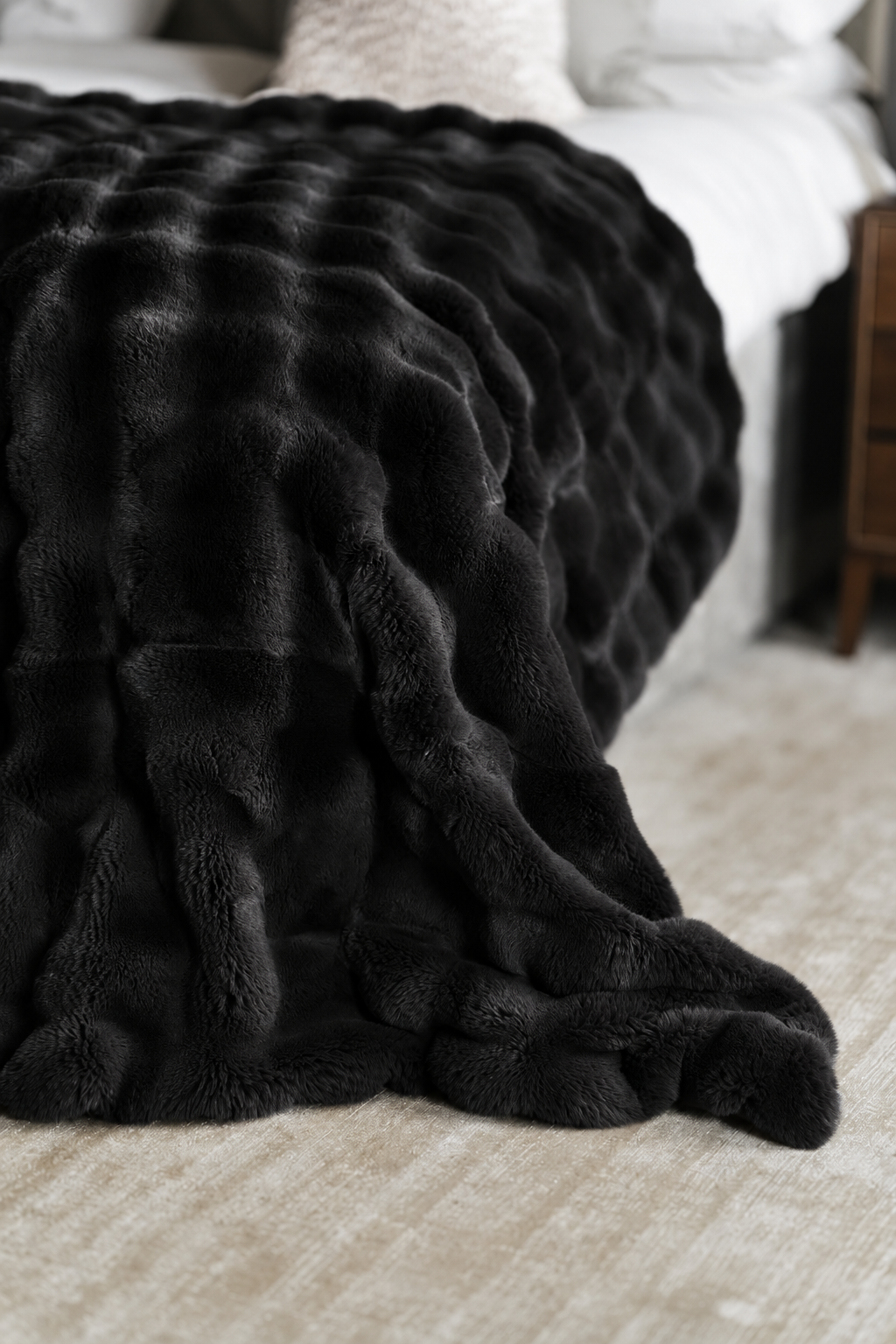 Black luxe throw 