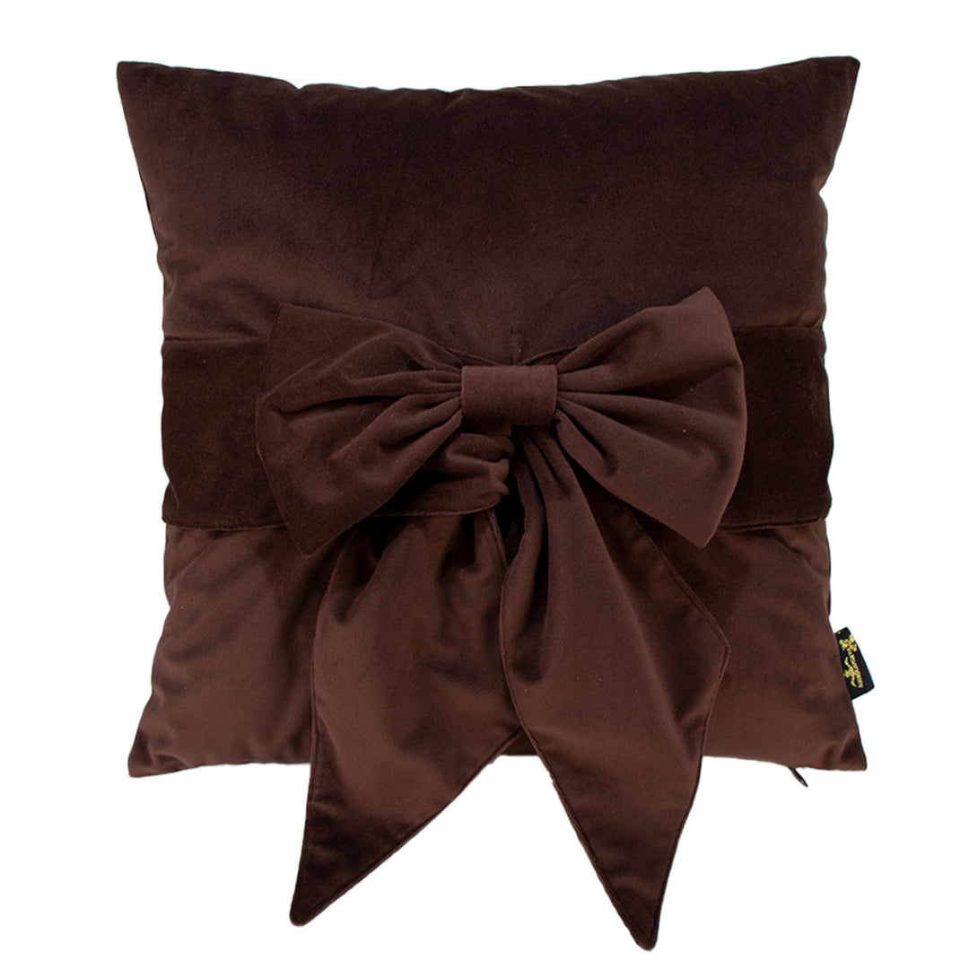 Bow Luxe Choc Cushion