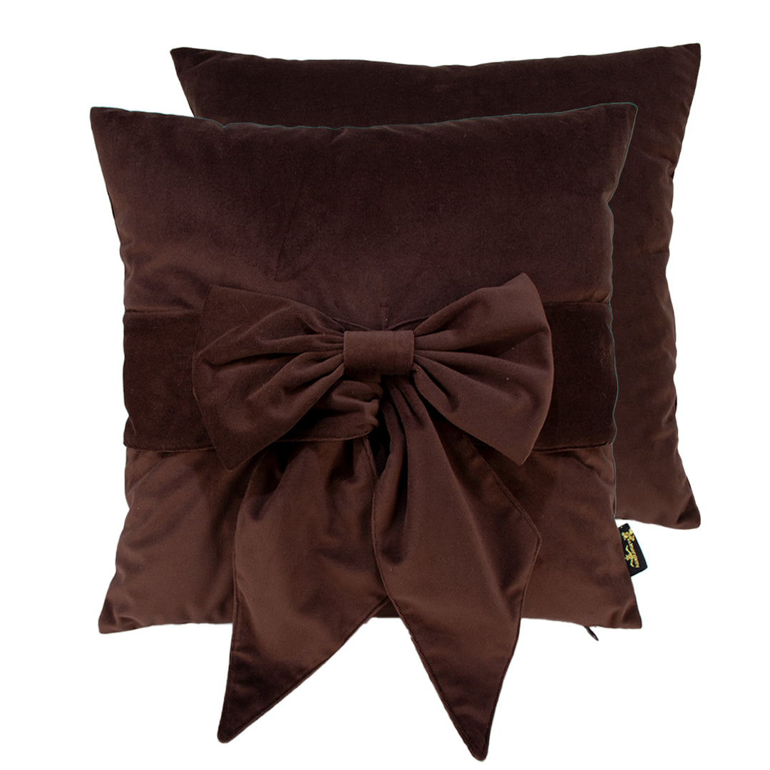 Bow Luxe Choc Cushion
