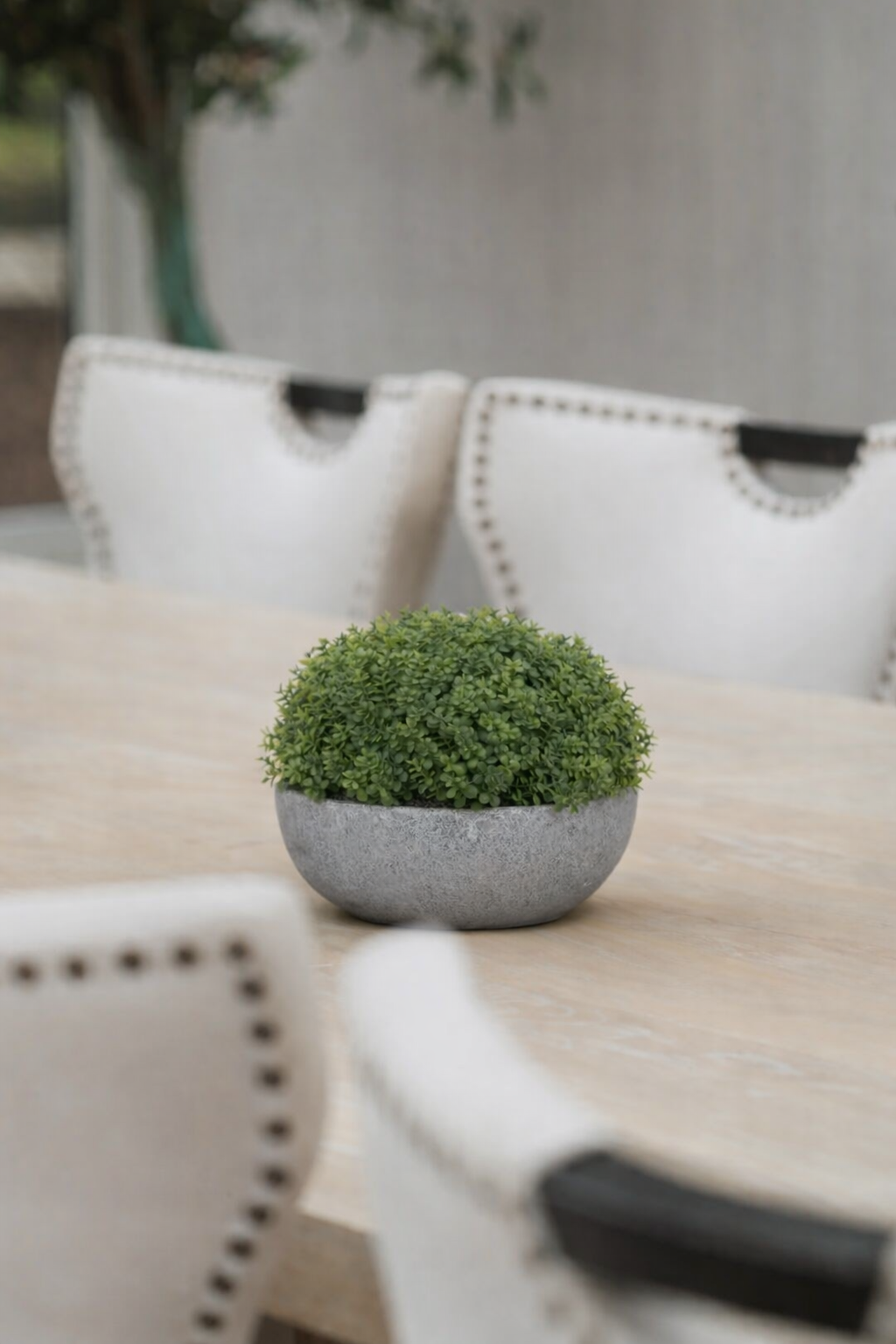 Small Hebe Globe Pot Faux Plant