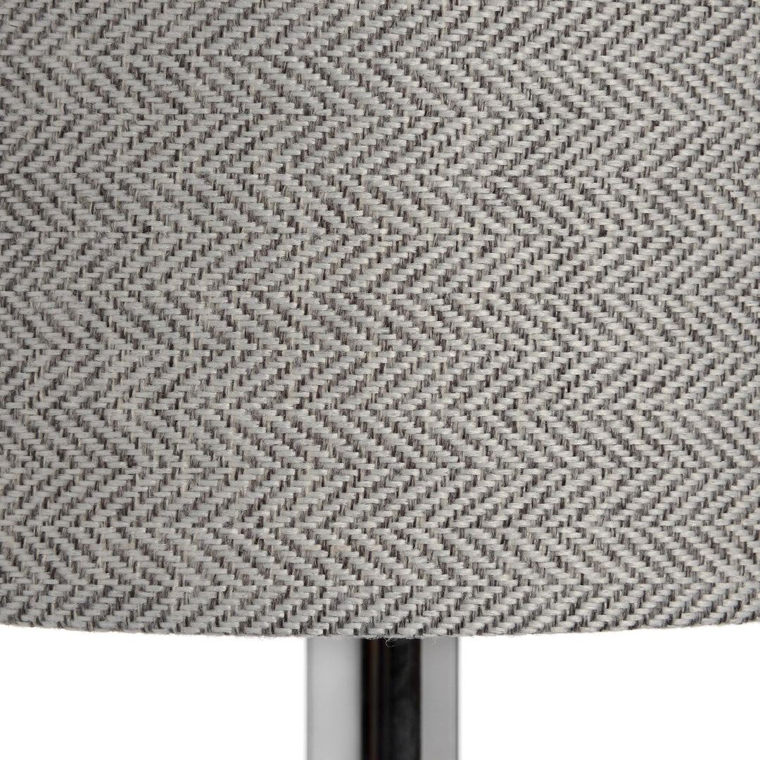 CHROME TABLE LAMP WITH GREY SHADE 1
