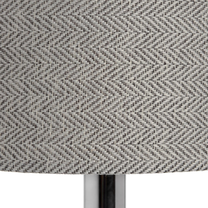 CHROME TABLE LAMP WITH GREY SHADE 1