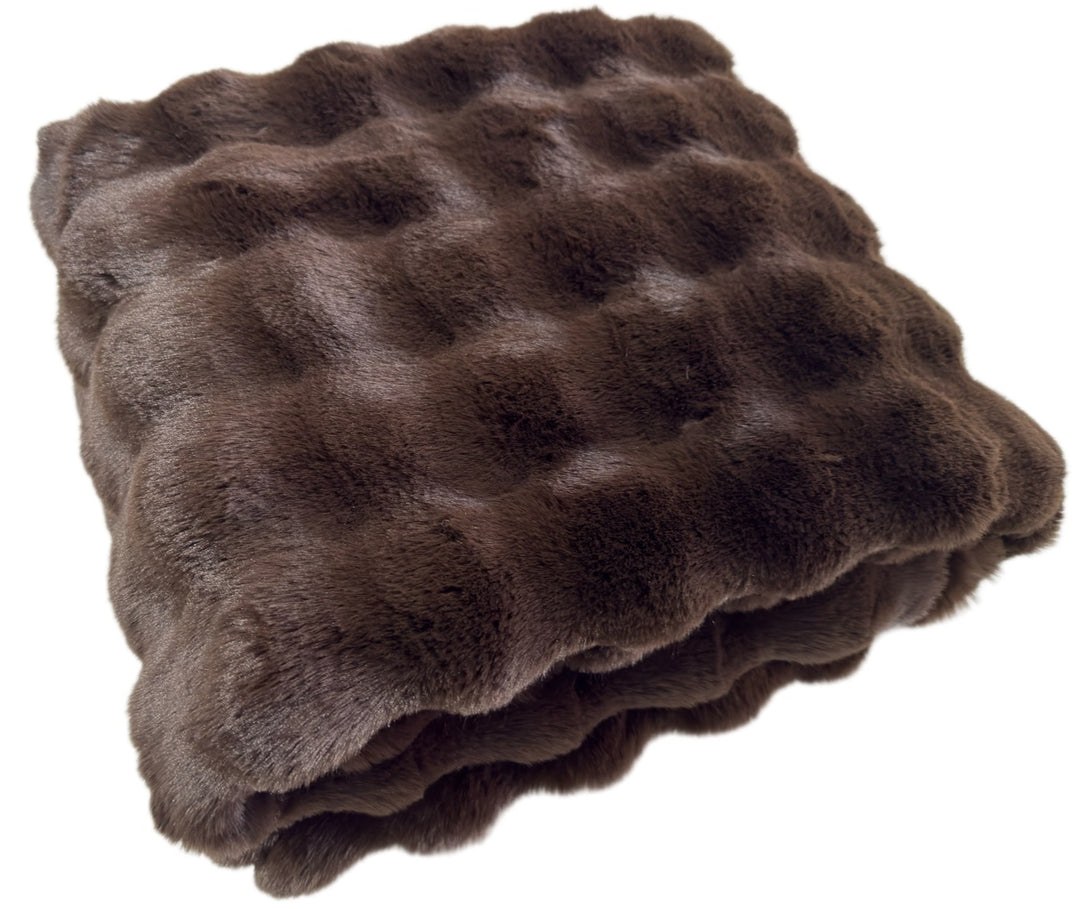 Brown textured blanket on a white background