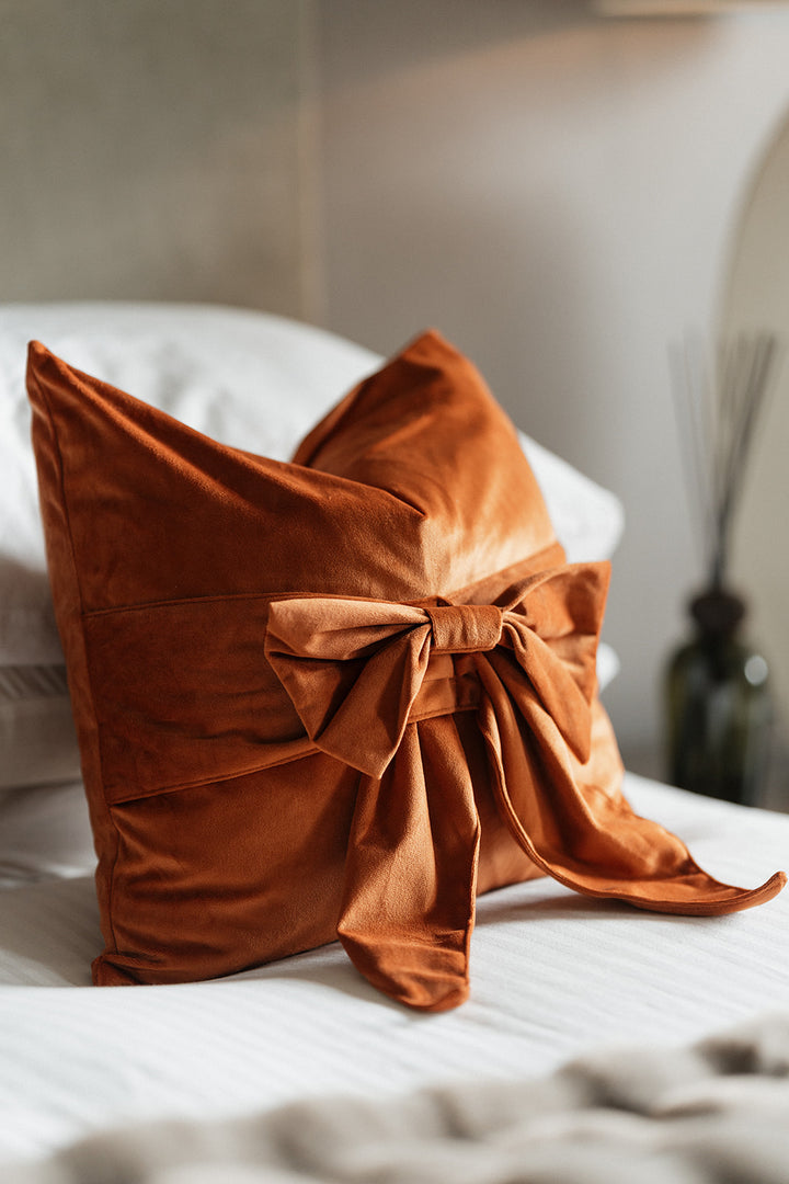 Bow Luxe Orange Cushion