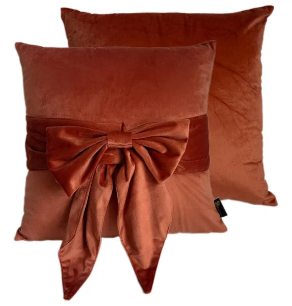 Bow Luxe Orange Cushion
