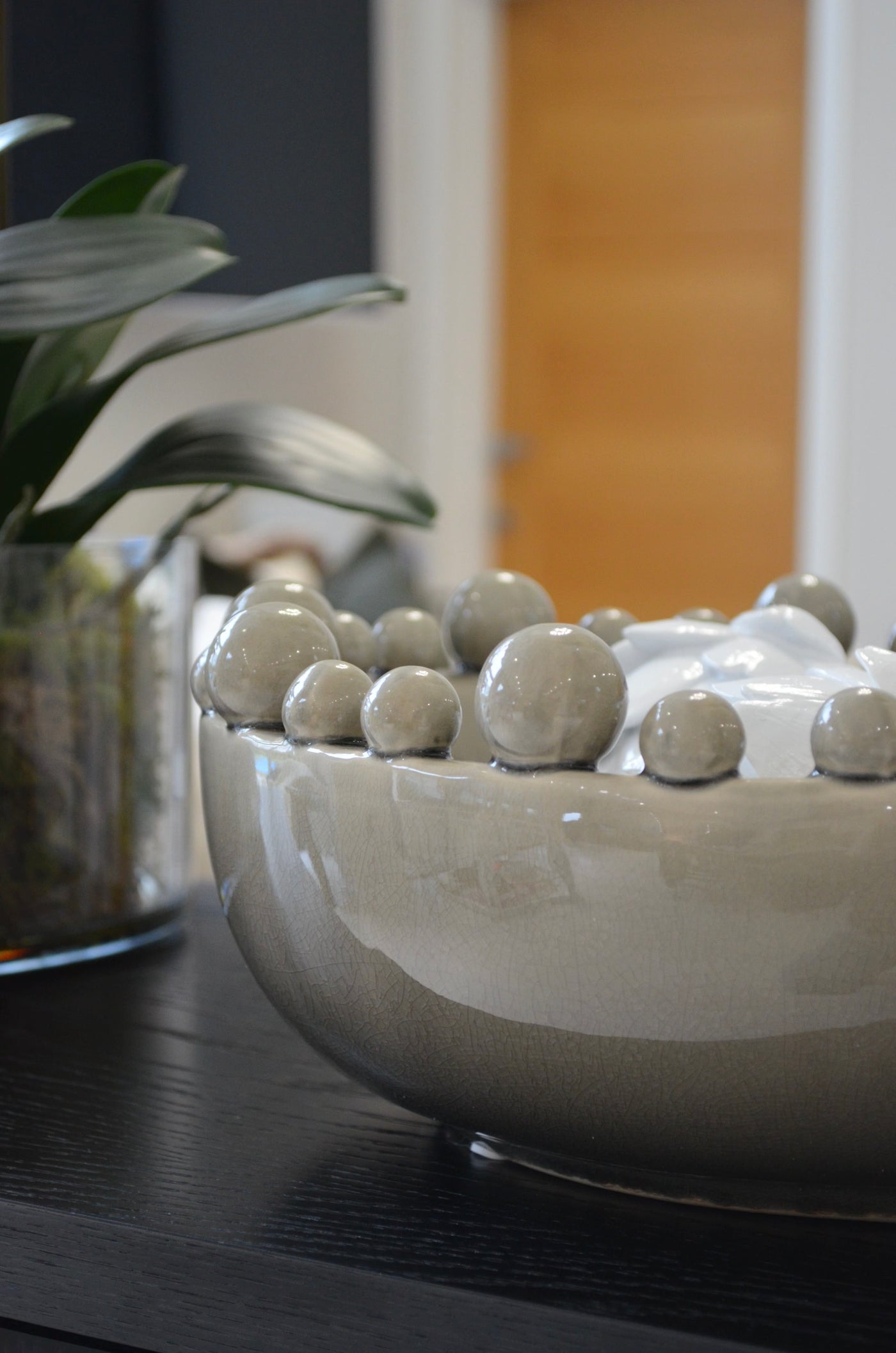 Decorative Cream Bobble Edged Bowl