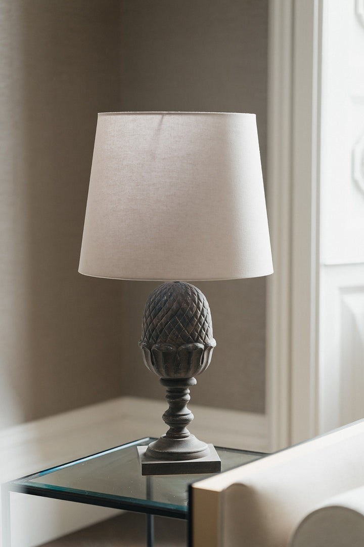 Distressed Acorn Table Lamp with Shade