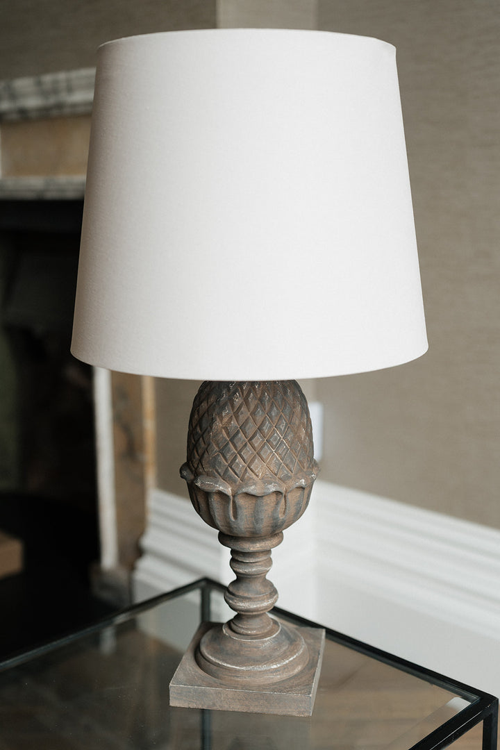 Distressed Acorn Table Lamp with Shade