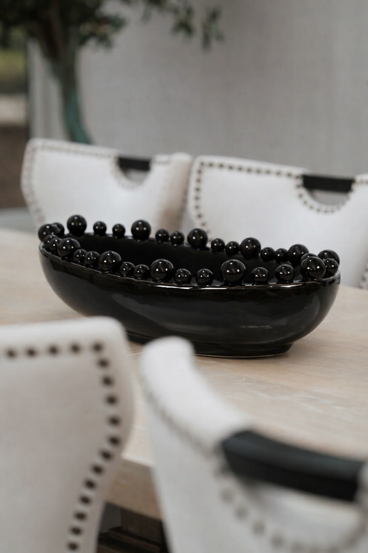 Black Oval Bobble Edged Bowl