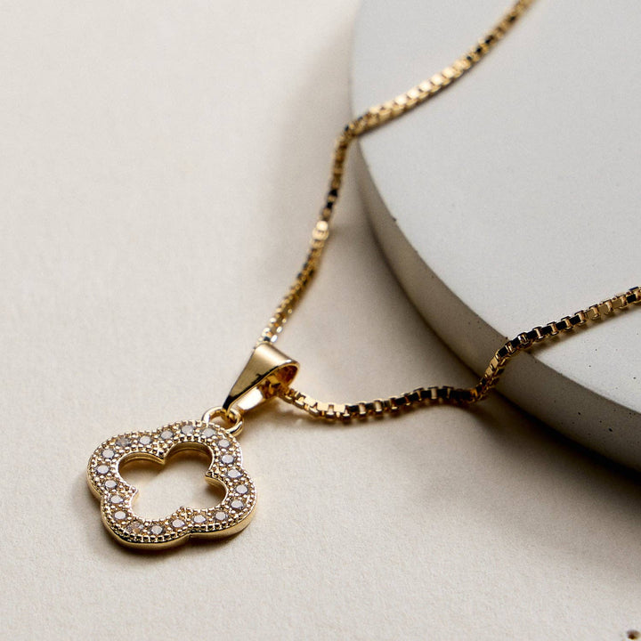 Gold Filled Four-Leaf Clover Pendant Necklace
