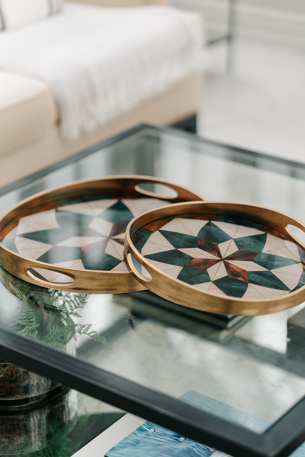Gold Mosaic Trays Large