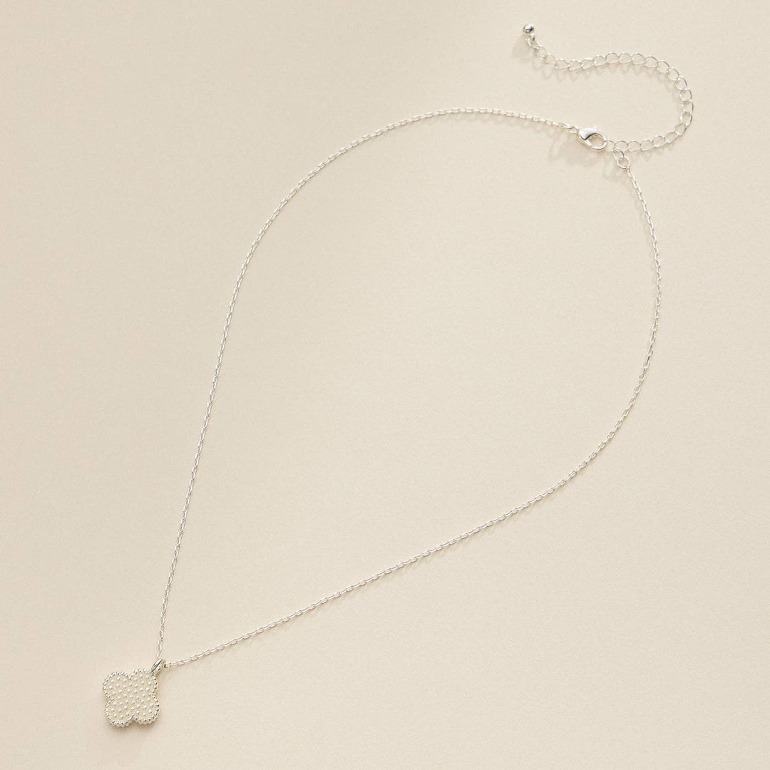 Silver Pendant Necklace with Beaded Accents