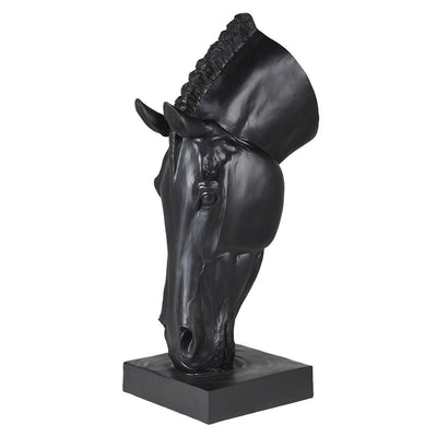 Matt Black Drinking Horse Head Ornament