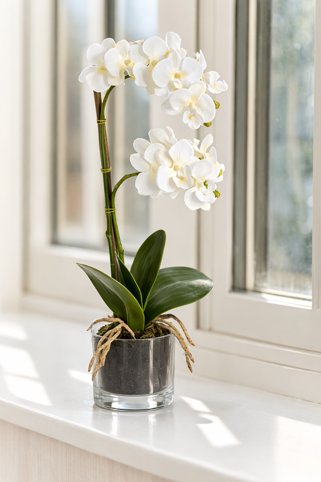 Harmony White Potted Orchid