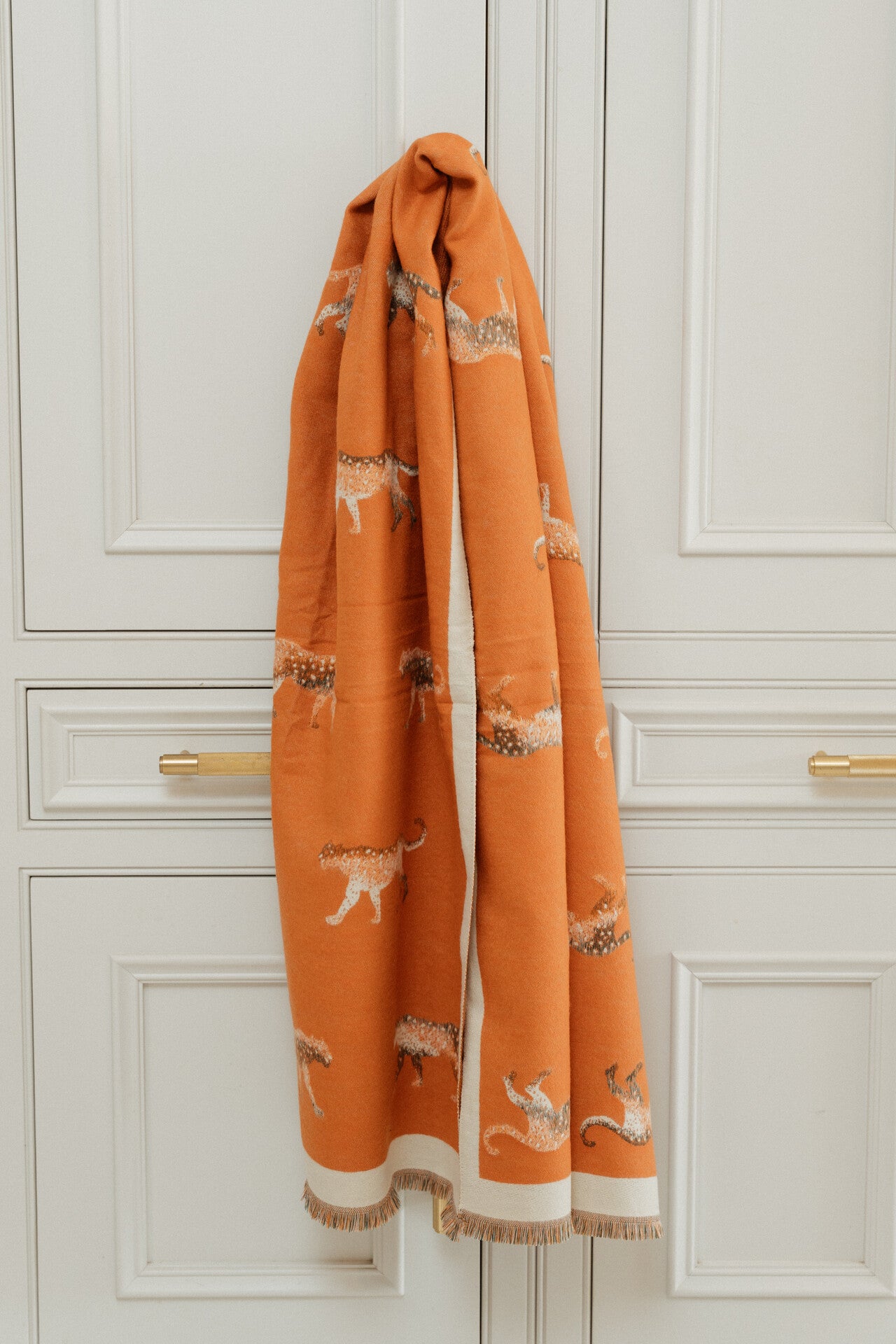 Leopard Soft Woven Frayed Scarf