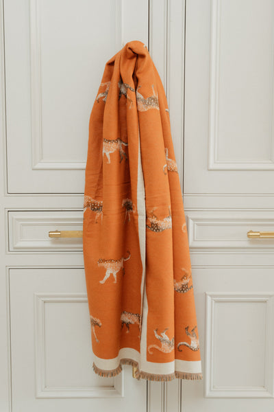 Leopard Soft Woven Frayed Scarf