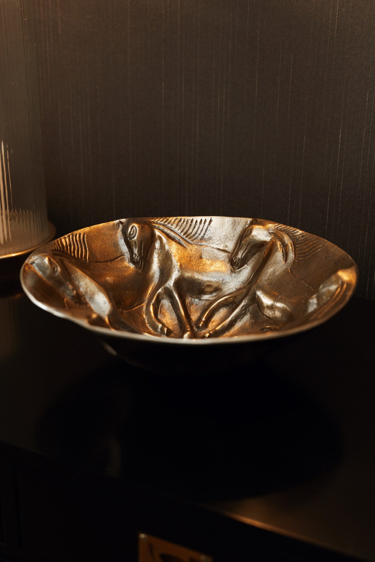 Antique Brass Horse Dish