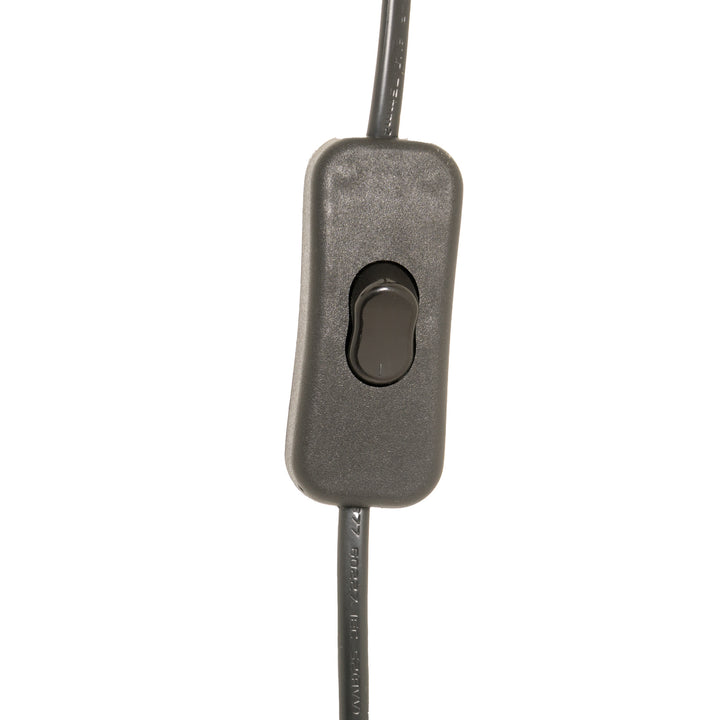 A dark gray waterproof inline switch with a textured plastic housing and a black toggle button, shown on a solid white background.