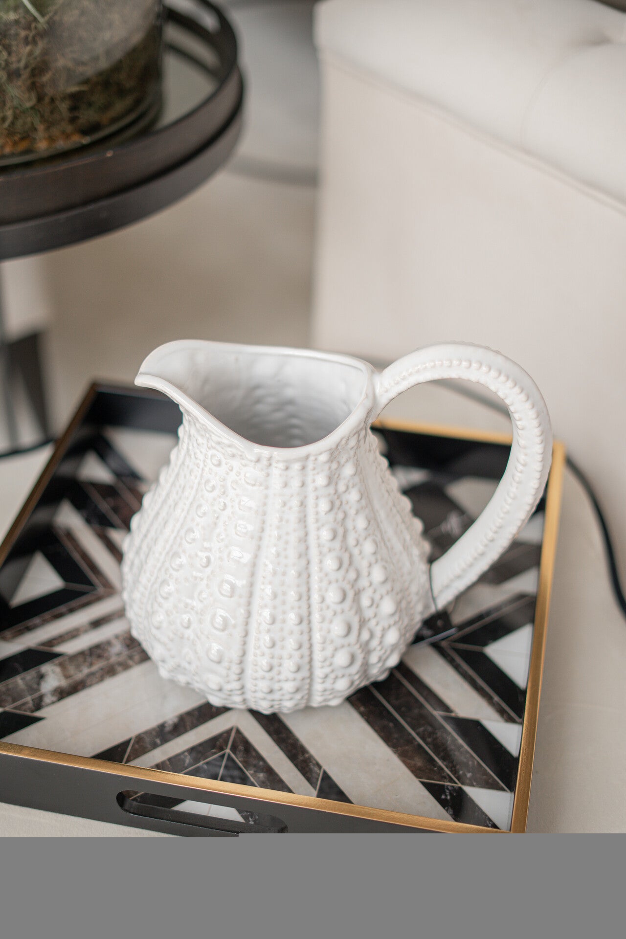 Large White Urchin Jug