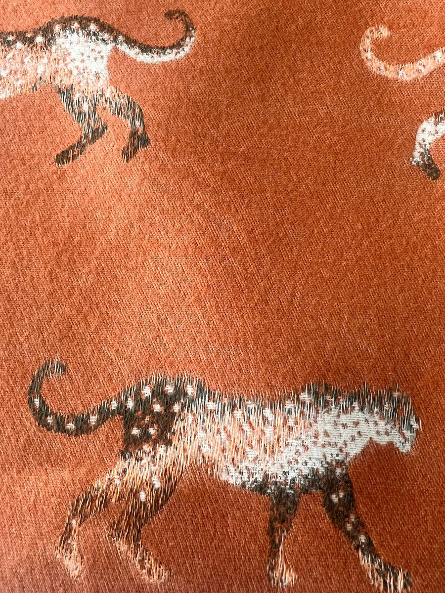 Leopard Soft Woven Frayed Scarf