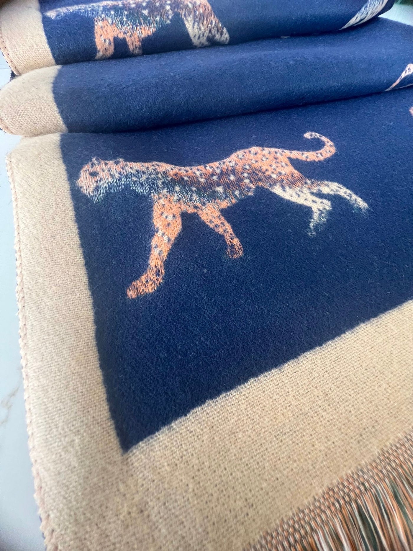 Leopard Soft Woven Frayed Scarf