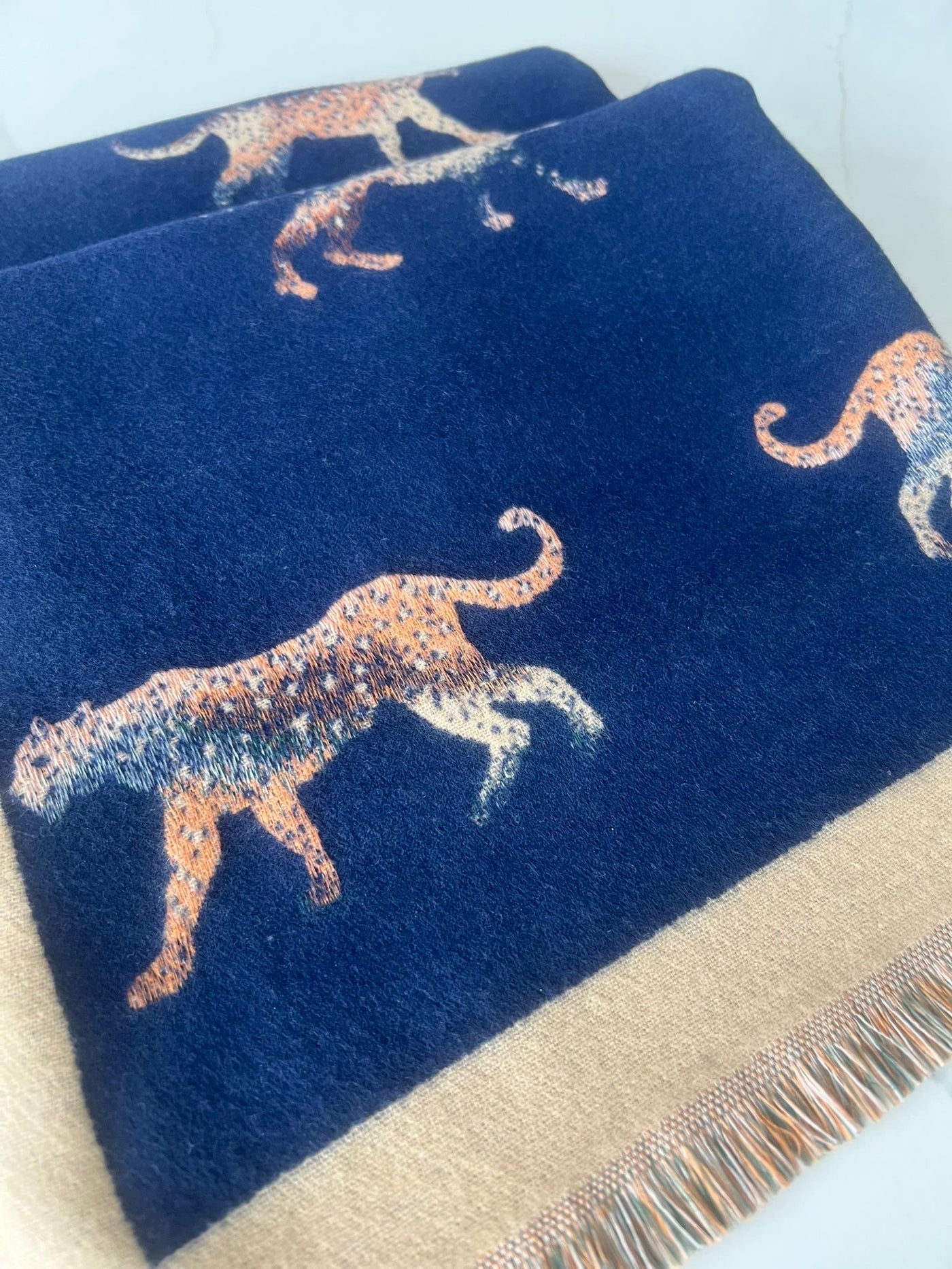 Leopard Soft Woven Frayed Scarf