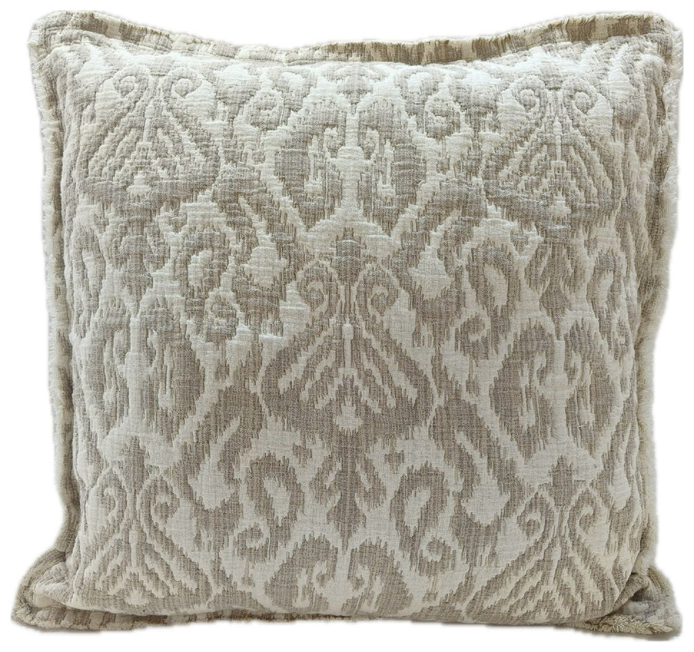Decorative pillow with a textured pattern on a plain background