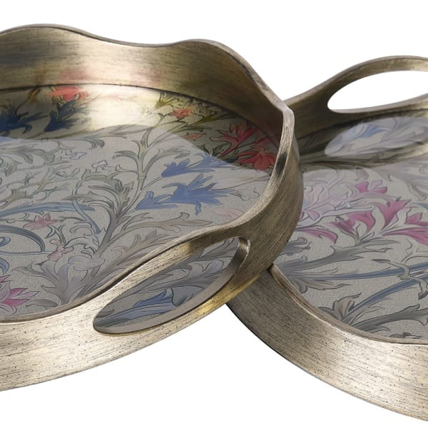 Medium Gold Floral Tray