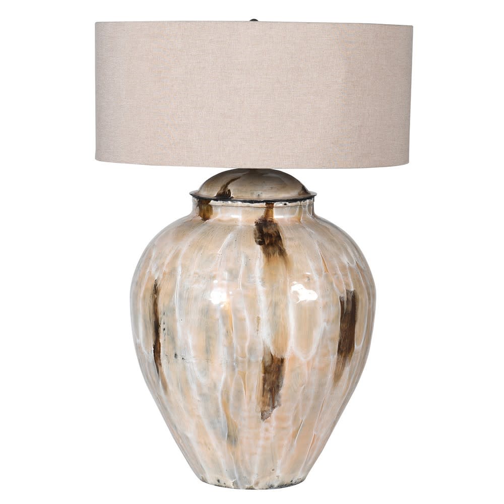 Coffee Enamel Oversized Table Lamp with Shade