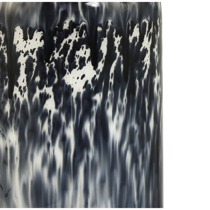 Navy Blue and Smoked Grey Marble Glass Table Lamp
