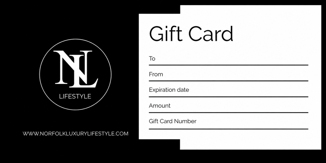 A black and white gift card template design with a circular &