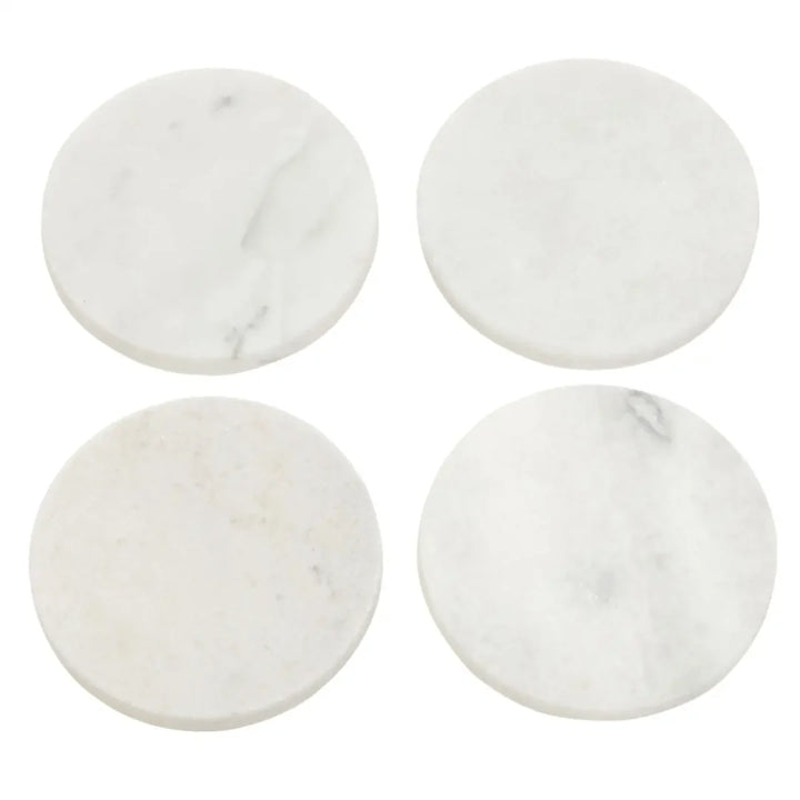 Norfolk Luxury White Marble Round Coasters