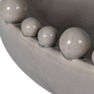 Cream Oval Bobble Edged Bowl